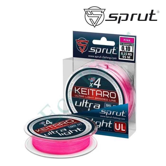 Плетеный шнур Sprut Keitaro Ultra Light Braided Line X4 pink 0.10 95м