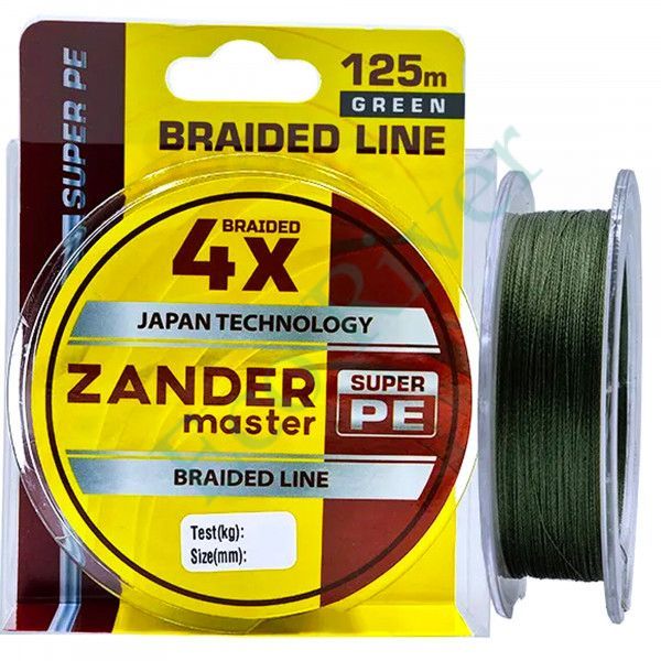 Плетеный шнур Zander Master 0.10 125м зеленая