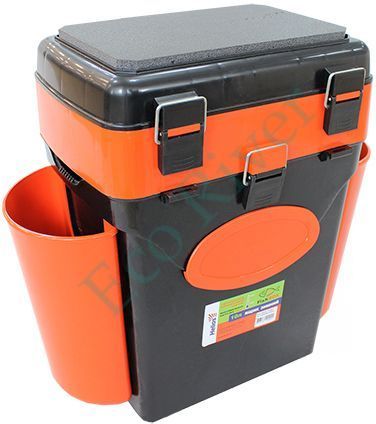 Ящик для зимней рыбалки FishBox Helios с навесными карманами, 10 л, оранжевый/4/