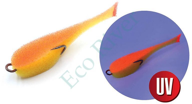 Поролоновая рыбка YAMAN на двойнике, р. 95 мм, цвет 20 UV (5 шт.)