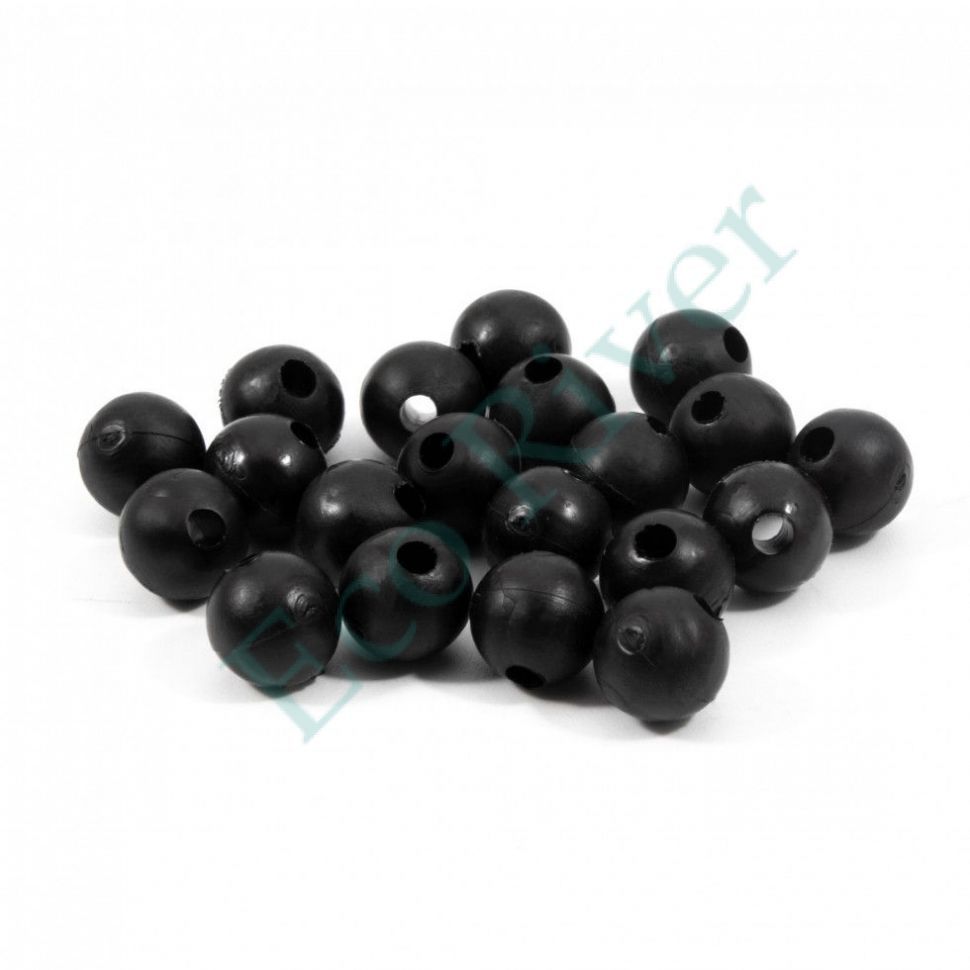 Бусина фидерная Namazu Soft Beads, PVC, d-8 мм, круглая, цв. черный (20 шт.)/1000/