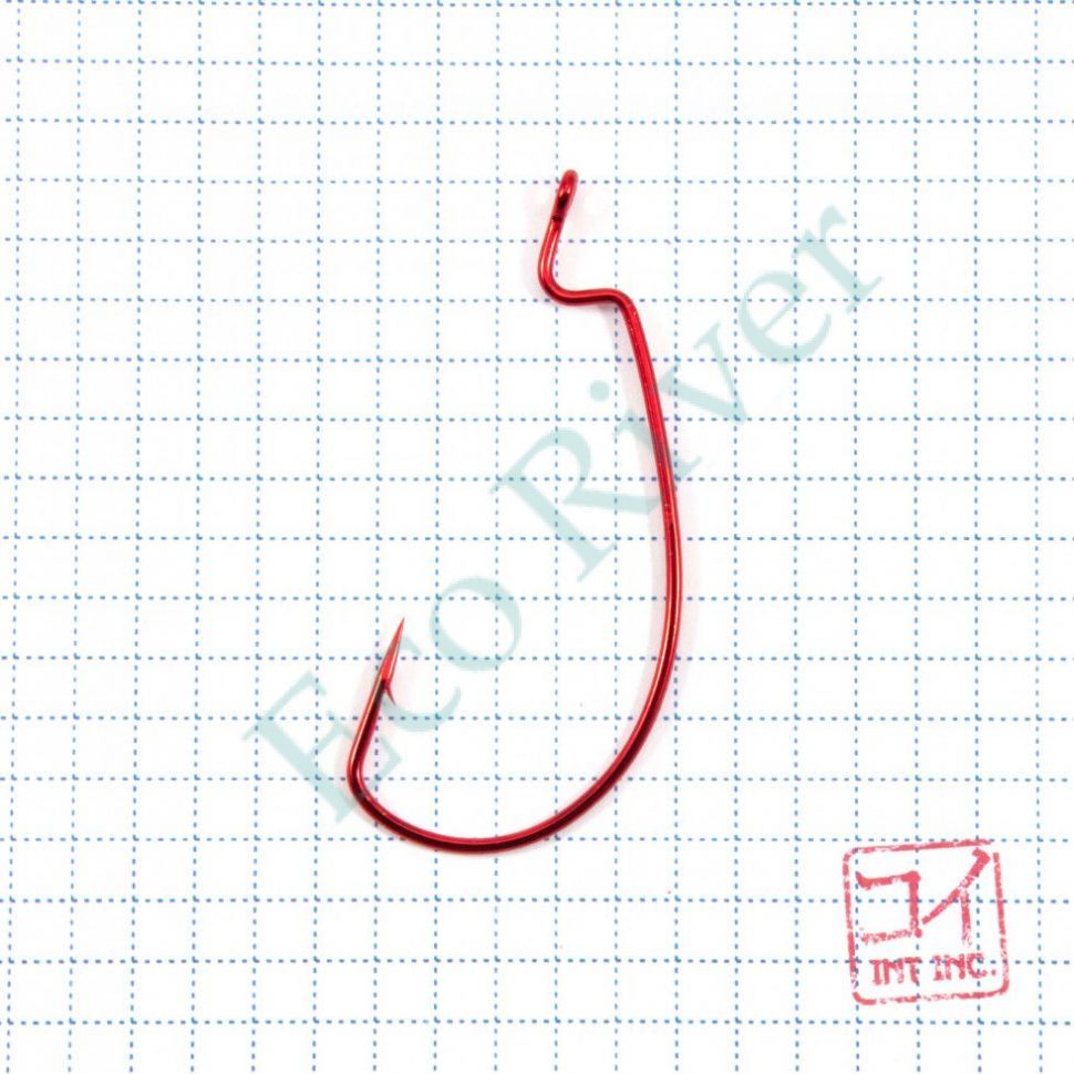 Крючок KOI SUPER LOCK WORM , размер 2/0 (INT), цвет RED, офсетный (10 шт.)/65/
