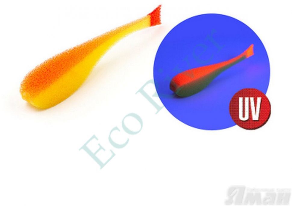 Поролоновая рыбка YAMAN с силиконовой вставкой, р. 105 мм, цвет 20 UV (5 шт.)