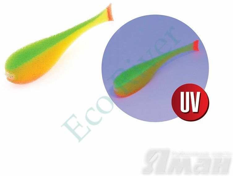 Поролоновая рыбка YAMAN с силиконовой вставкой, р. 105 мм, цвет 21 UV (5 шт.)