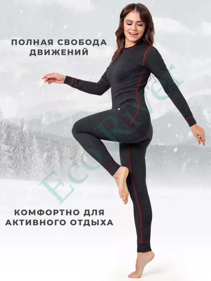 Комплект термо Saimaa Icewind женский серый/красная нить р.54