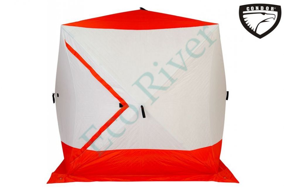 Палатка Куб Condor зимняя утепленная 1,8 х 1,8 х 1,95 оранжевый/белый