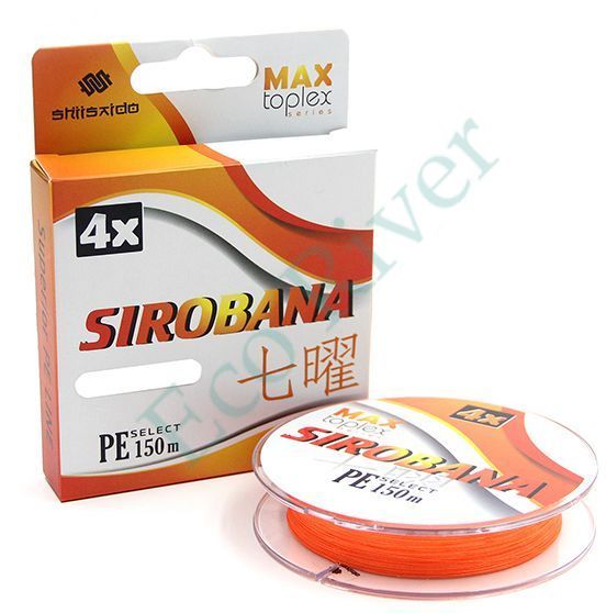 Шнур плетеный Shii Saido Sirobana 4X, L-150 м, d-0,083 мм, test-3,17 кг, orange/10/200/