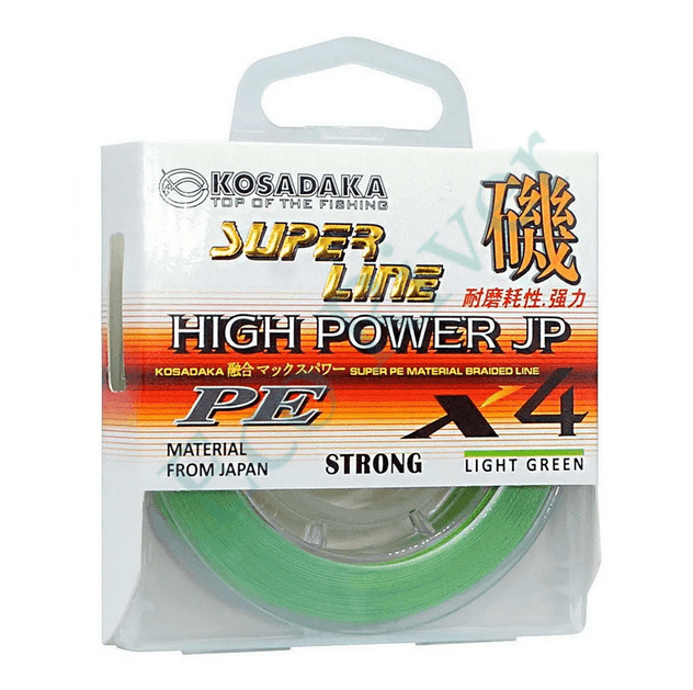 Плетеный шнур Kosadaka Super PE X4 High-Power JP light green 0.12 150м