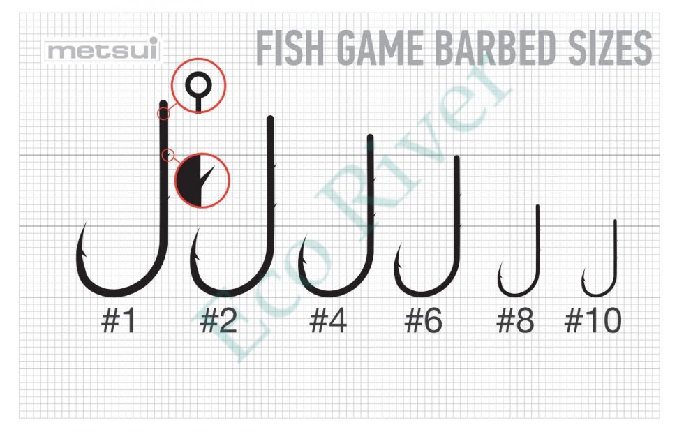Крючок Metsui fish game barbed bln №10 12шт FIGB-BLN-10
