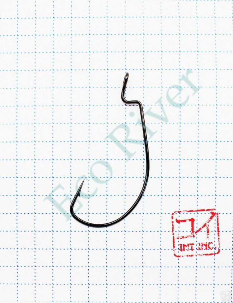 Крючок KOI WIDE RANGE WORM, размер 1/0 (INT), цвет BN, офсетный (10 шт.)/90/