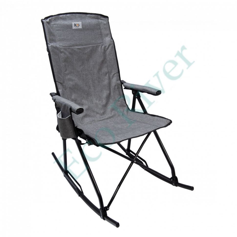 Кресло складное кемпинговое Kyoda качалка р.56*47*55/113 см, цвет серый