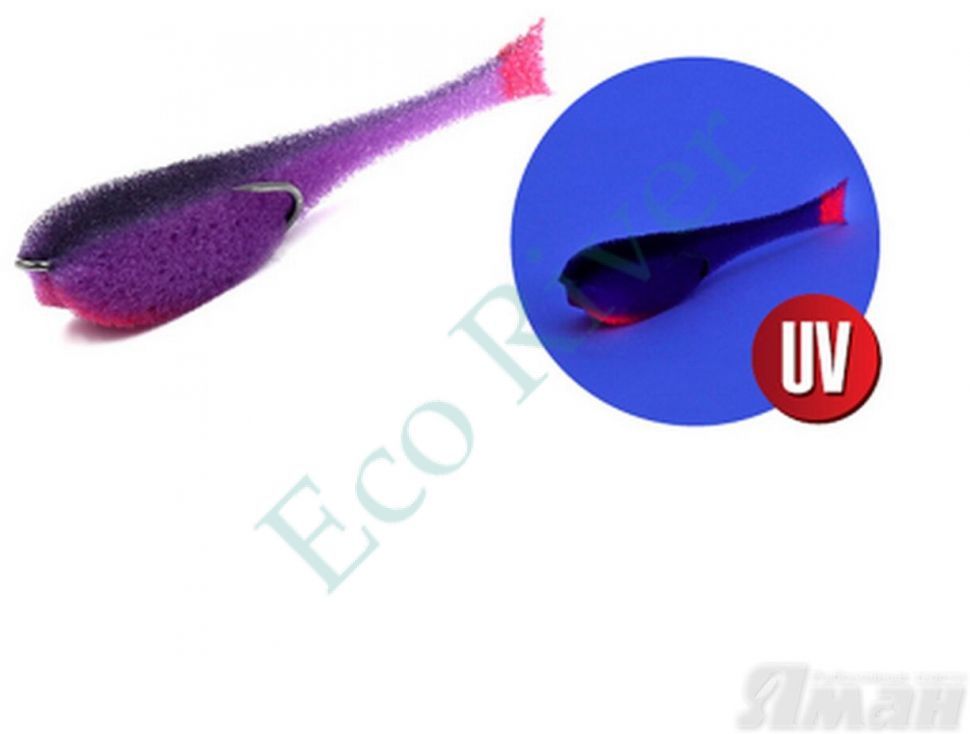 Поролоновая рыбка YAMAN на двойнике, р. 140 мм, цвет 25 UV (5 шт.)