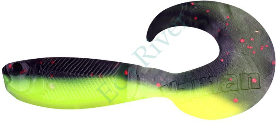 Твистер Yaman Pro Mermaid Tail, р.3 inch, цвет #32 - Black Red Flake/Chartreuse (уп. 10 шт.)