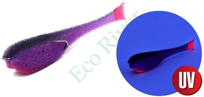 Поролоновая рыбка YAMAN на двойнике, р. 125 мм, цвет 25 UV (5 шт.)