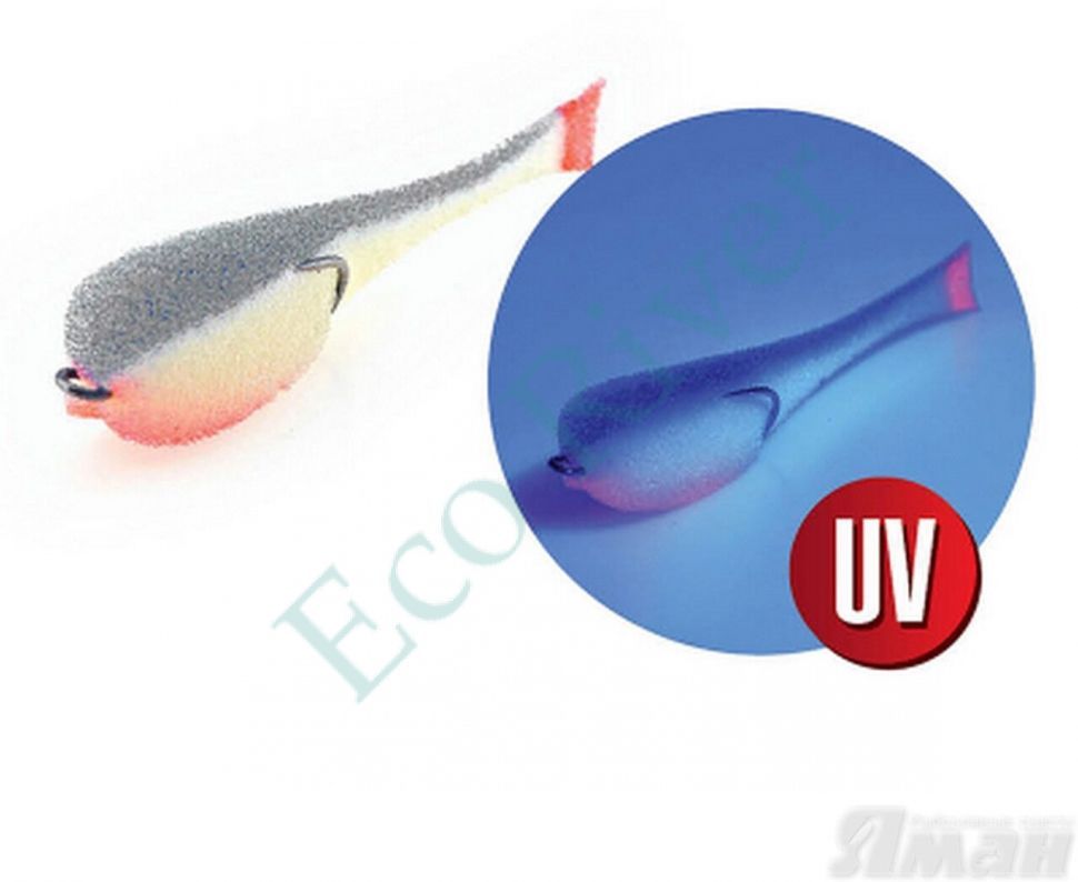 Поролоновая рыбка YAMAN на двойнике, р. 110 мм, цвет 18 UV (5 шт.)