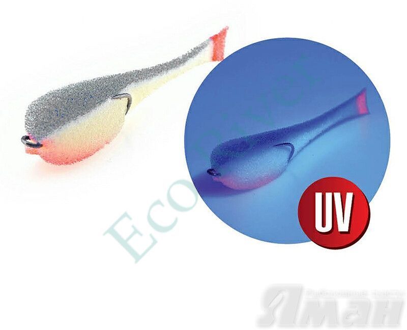 Поролоновая рыбка YAMAN на двойнике, р. 125 мм, цвет 18 UV (5 шт.)